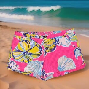 Lilly Pulitzer Adie Swept By The Tides Shorts Women 4 Beach Island Floral